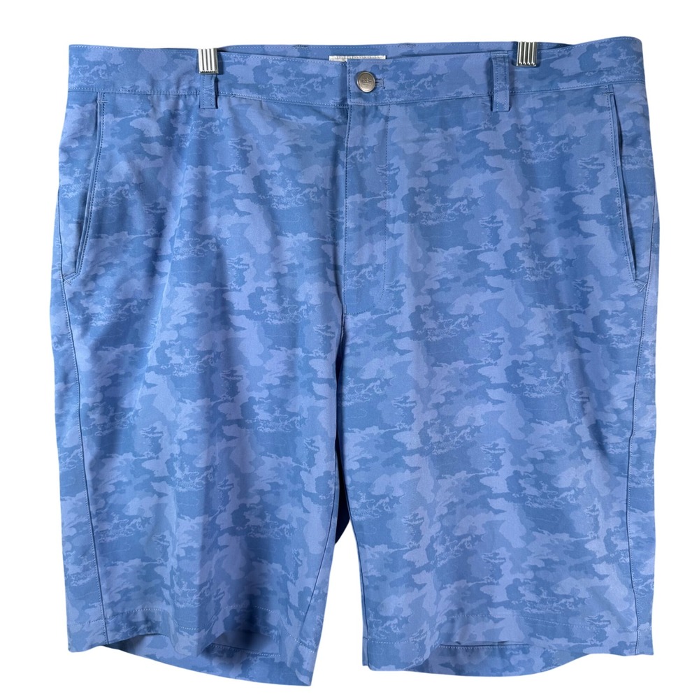 Peter‎ Millar Performance Golf Shorts Mens 38 Blue Camo Stretch Lightweight Flat